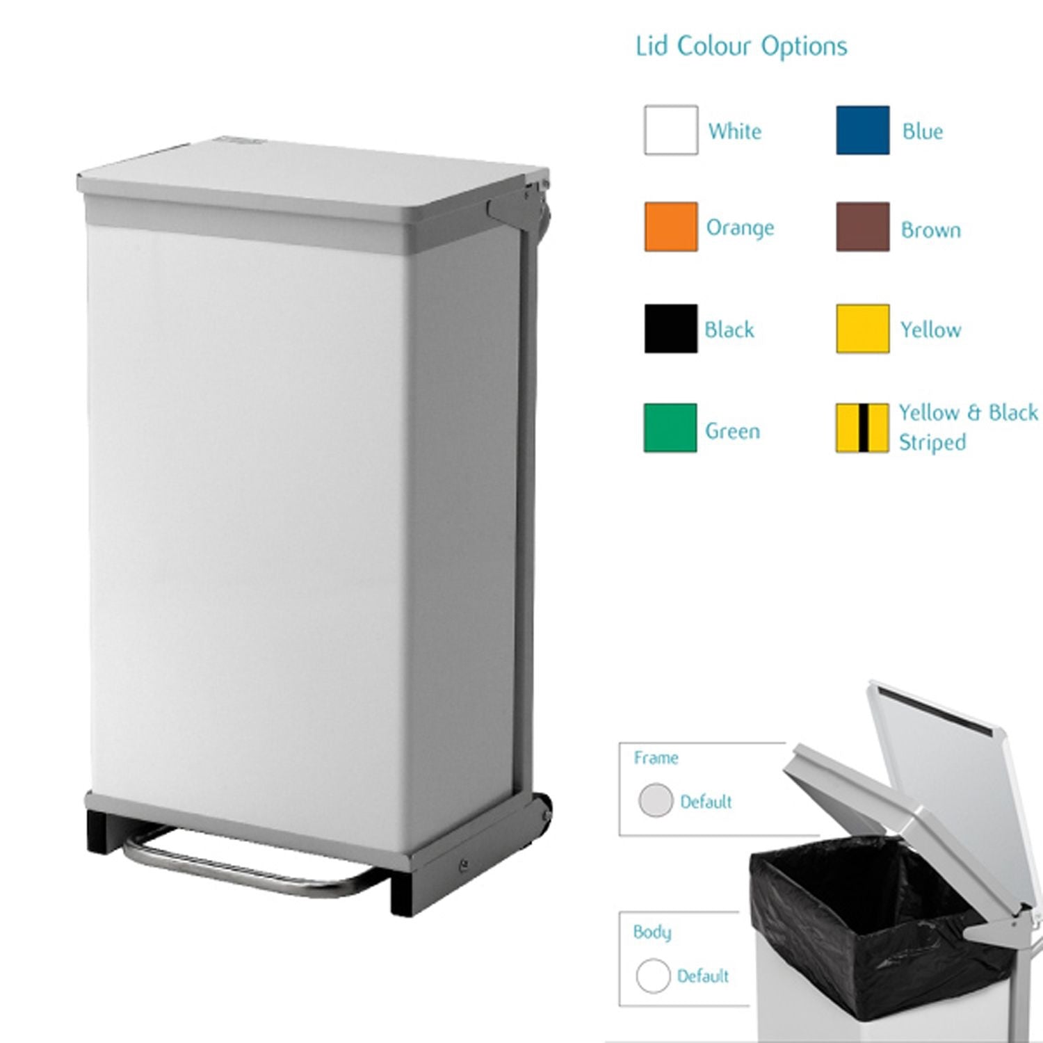 Bristol Maid Bin | Hands Free, Rust Free & Silent Closing | 90L: