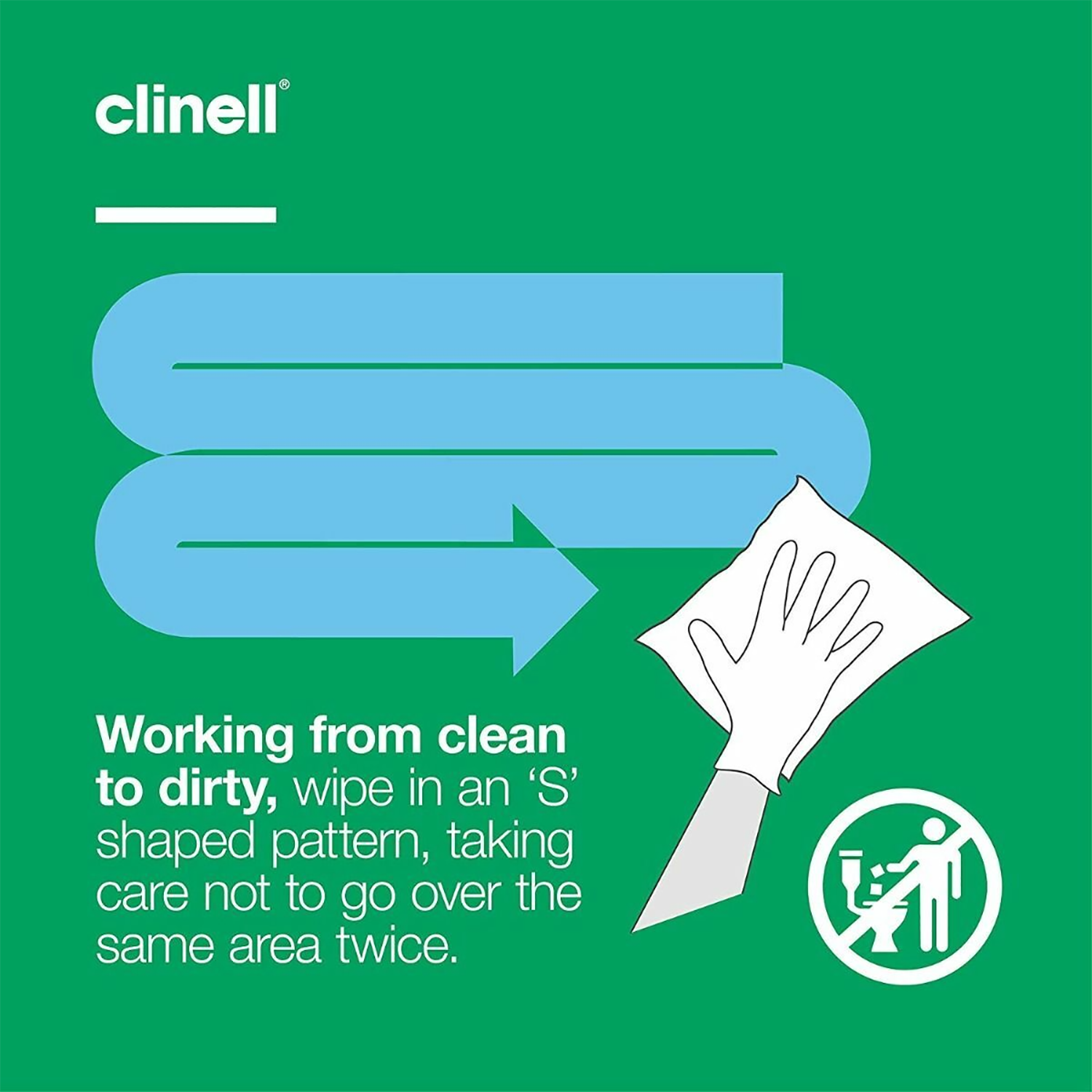 Clinell Universal Sanitising Wipes | Clip Pack | 30gsm | 200 x 200mm | Pack of 50 (5)