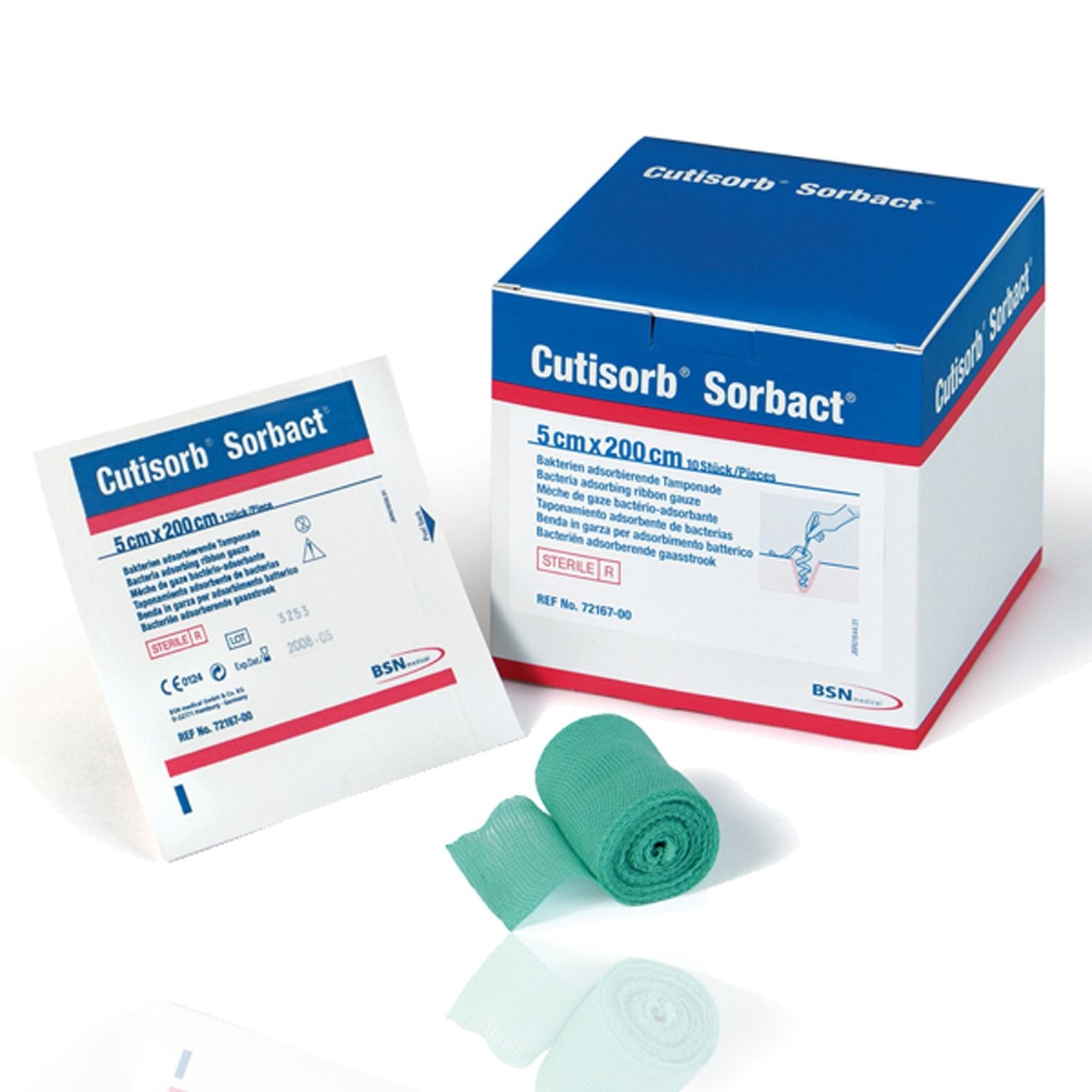 Cutimed. Sorbact Ribbon Gauzes | 2cm x 50cm | Pack of 20