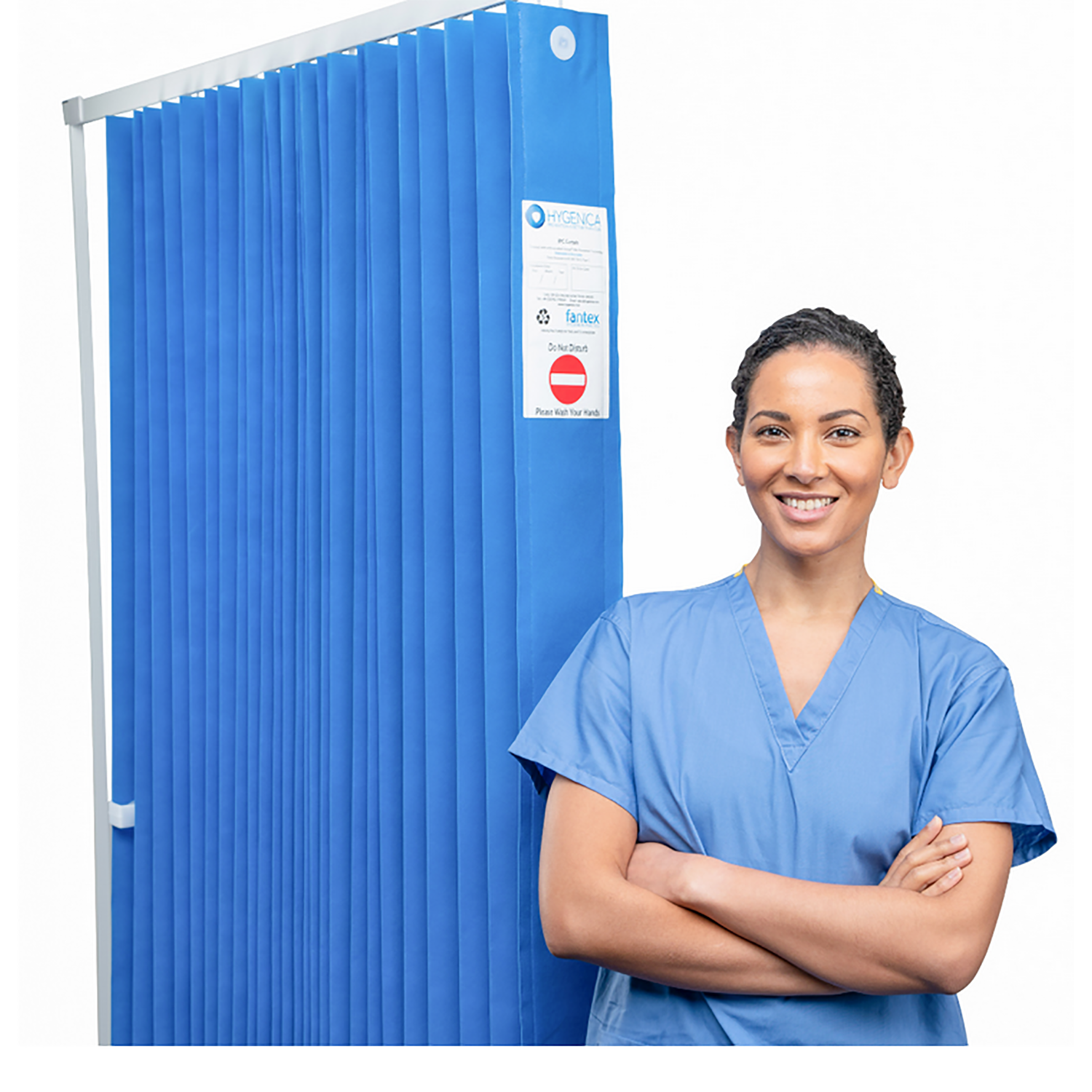 Fantex Disposable Curtains | Medium | Universal Fit | Medical Blue | Single