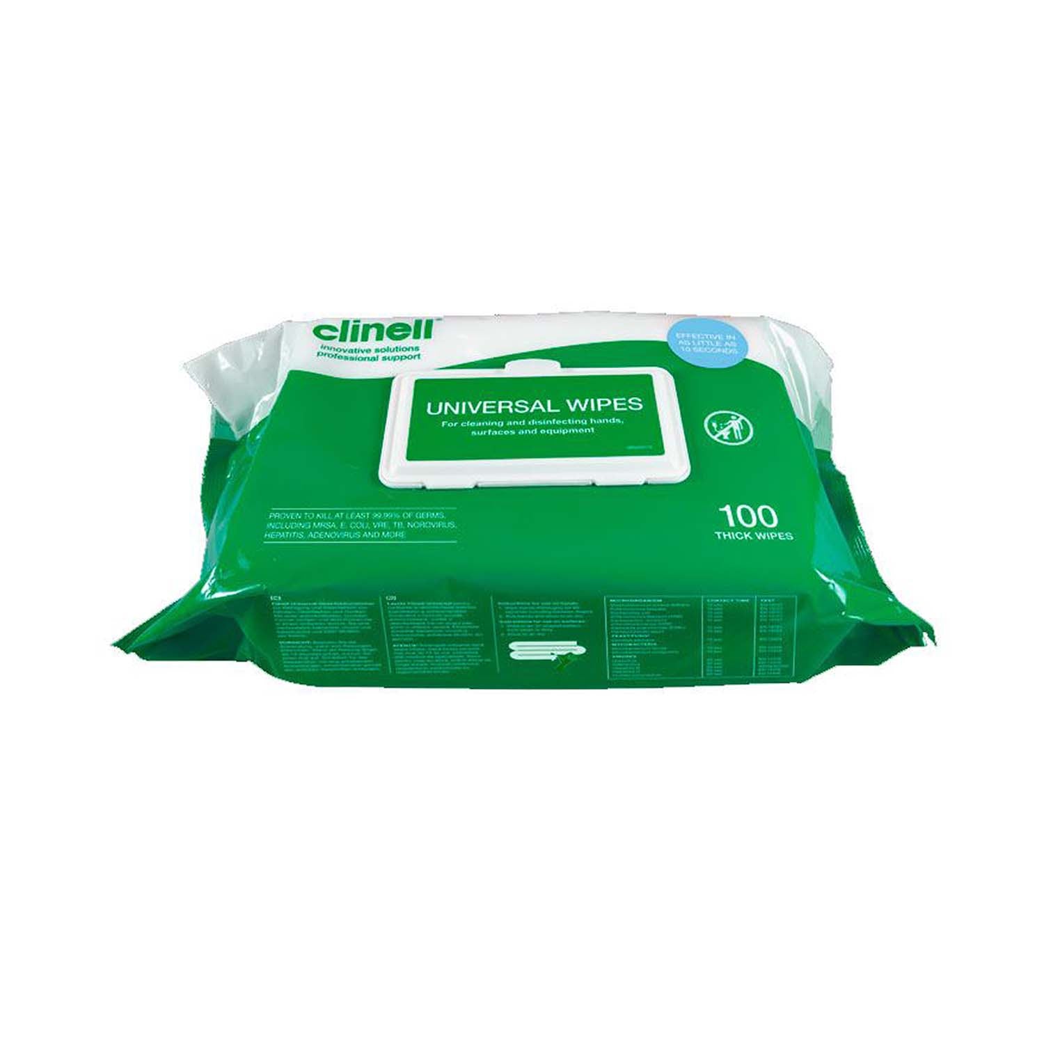 Clinell Universal Sanitising Wipes | 260x 180mm | Pack of 100