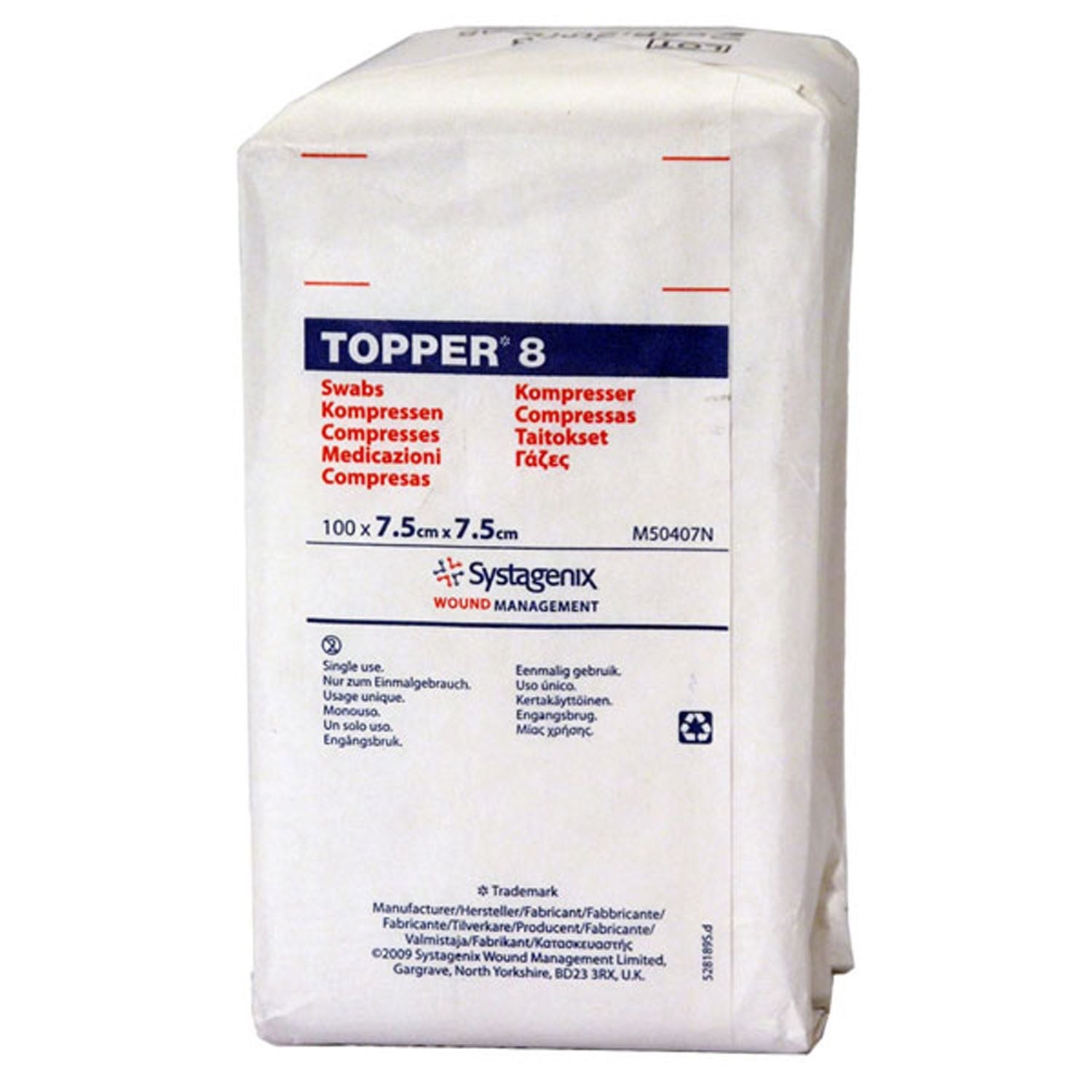 Topper 8 Gauze Swabs | Pack of 100 & Topper 8 Gauze Swab | 5 x 5cm | Pack of 100