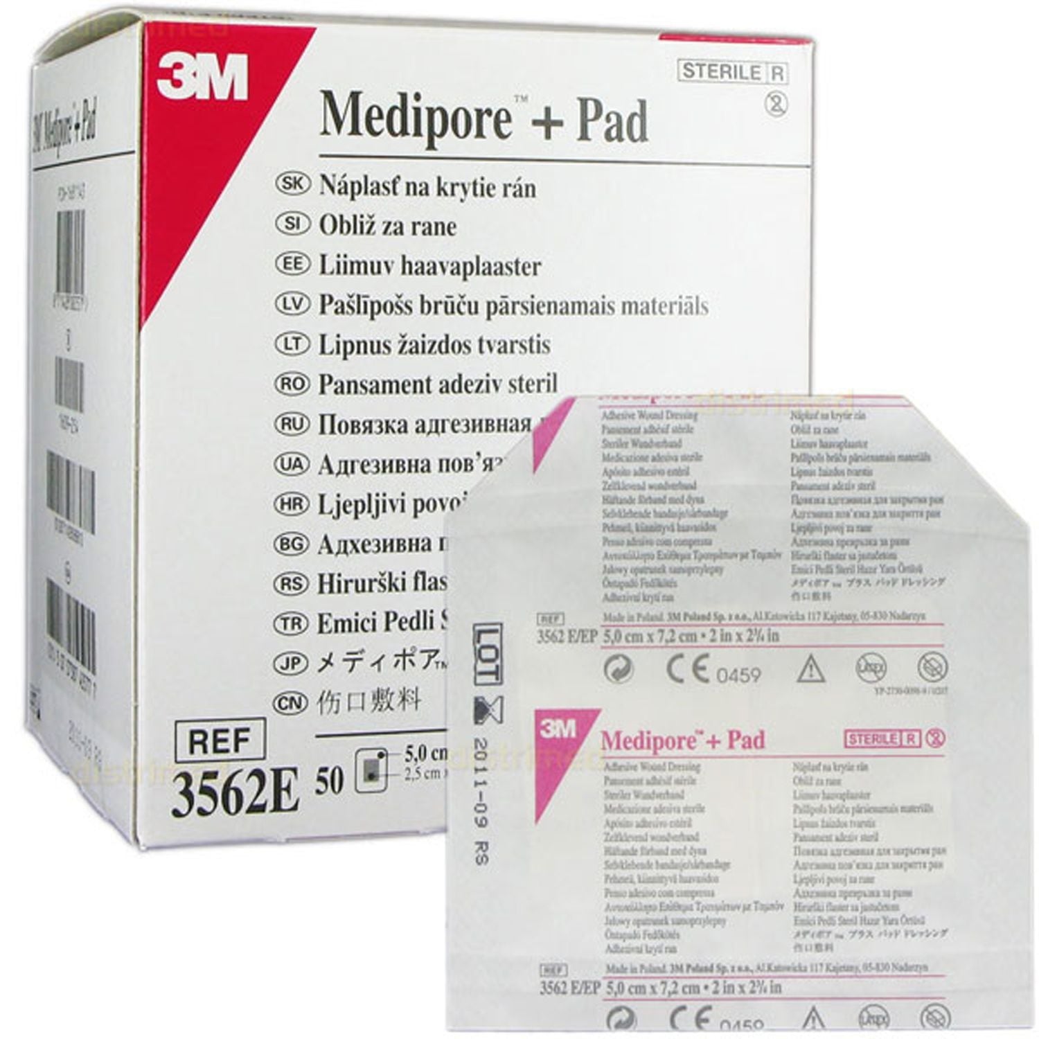 3M Medipore + Pad Adhesive Wound Dressing