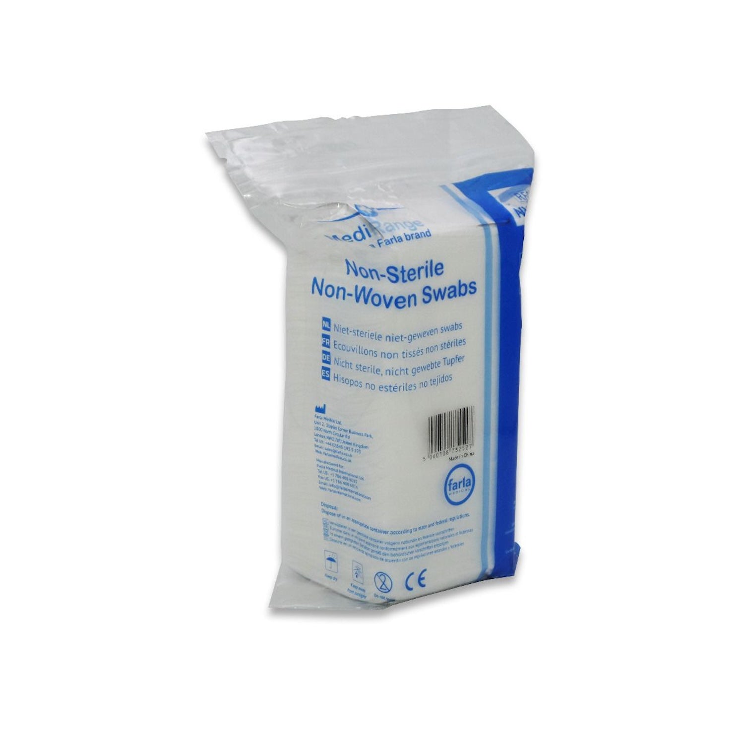 MediRange Non-Woven Swabs | 4 Ply | 5 x 5cm | Pack of 100