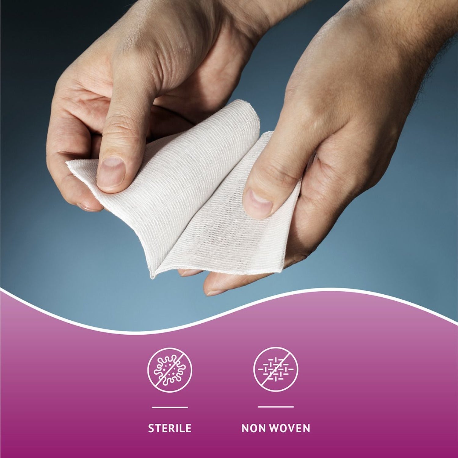 MediRange Non-Woven Swabs | Sterile | 10 x 10cm | 4 Ply | Pack of 5 x 50 (1)