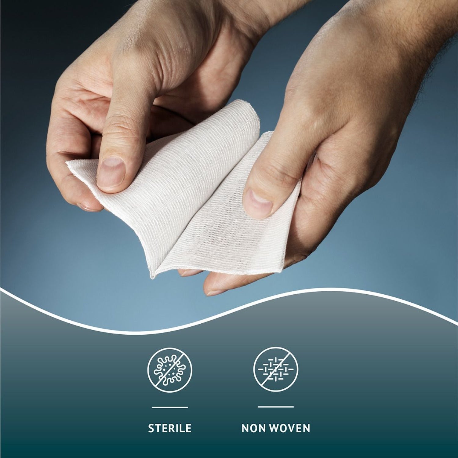 MediRange Non-Woven Swabs | Sterile | 5 x 5cm | 4 Ply | Pack of 5 x 50 (1)