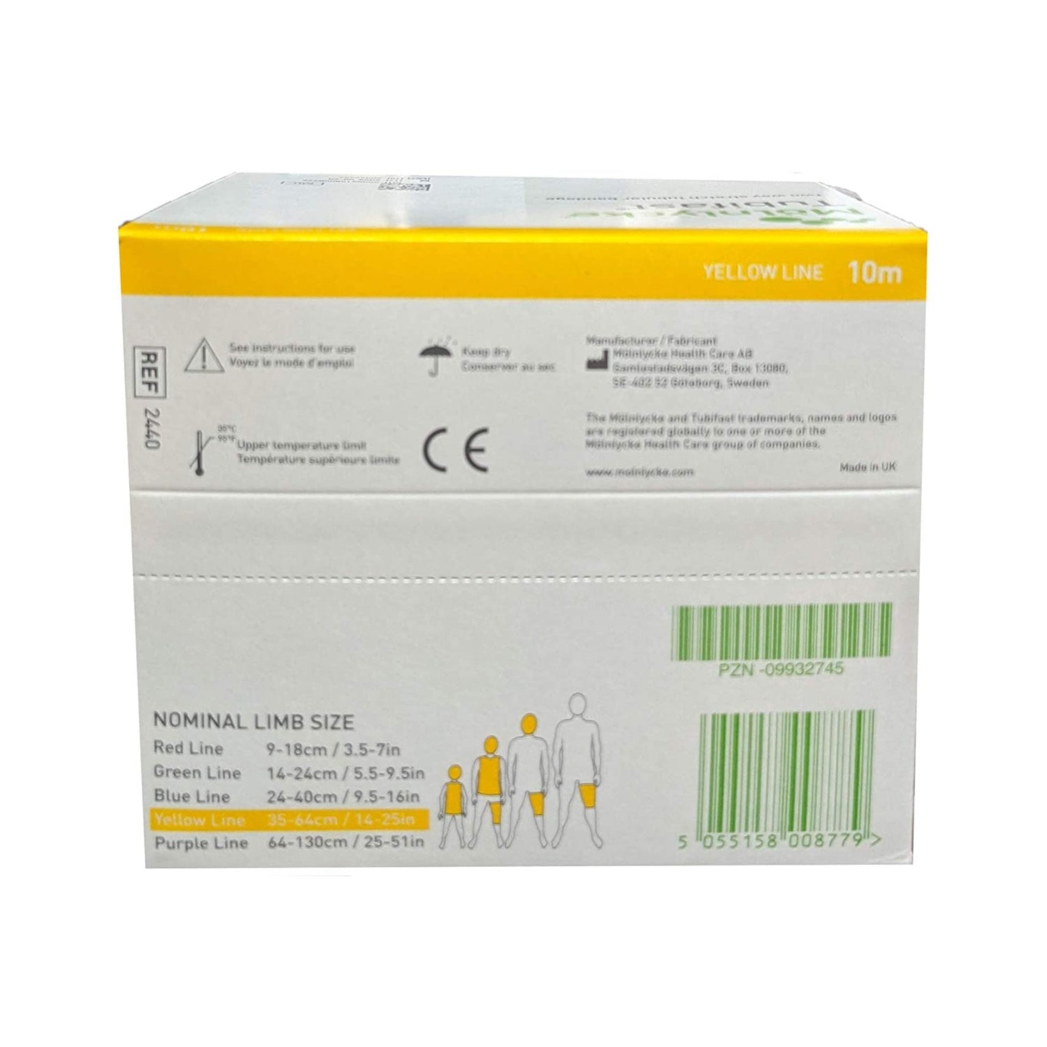 Purple Line Tubifast TUB2447Q Yellow Bandage  10.5m X 5m Roll | Medical  Tubular Bandage For Support & Dressing Retention