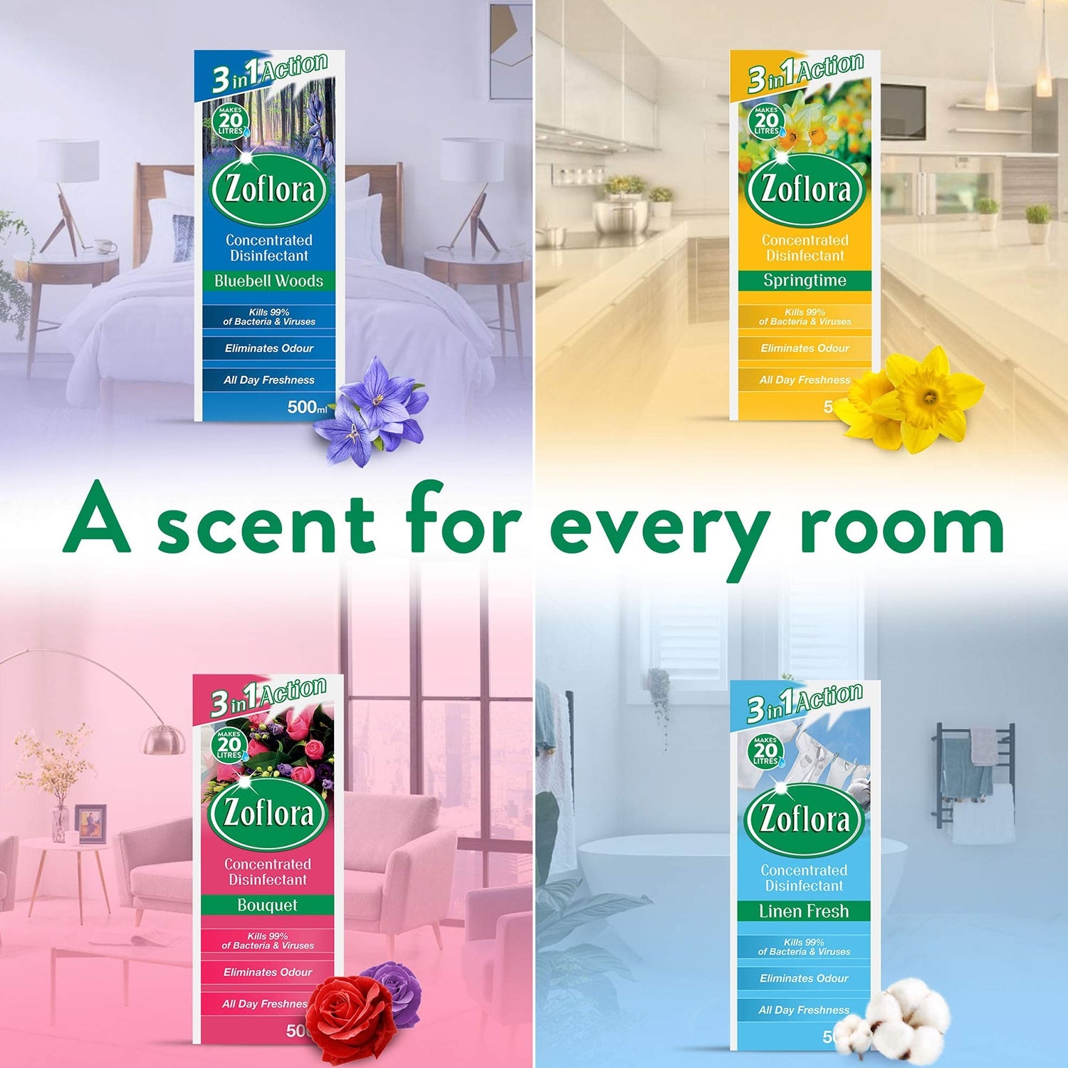 Zoflora Disinfectant | 500ml | Assorted Scents (6)