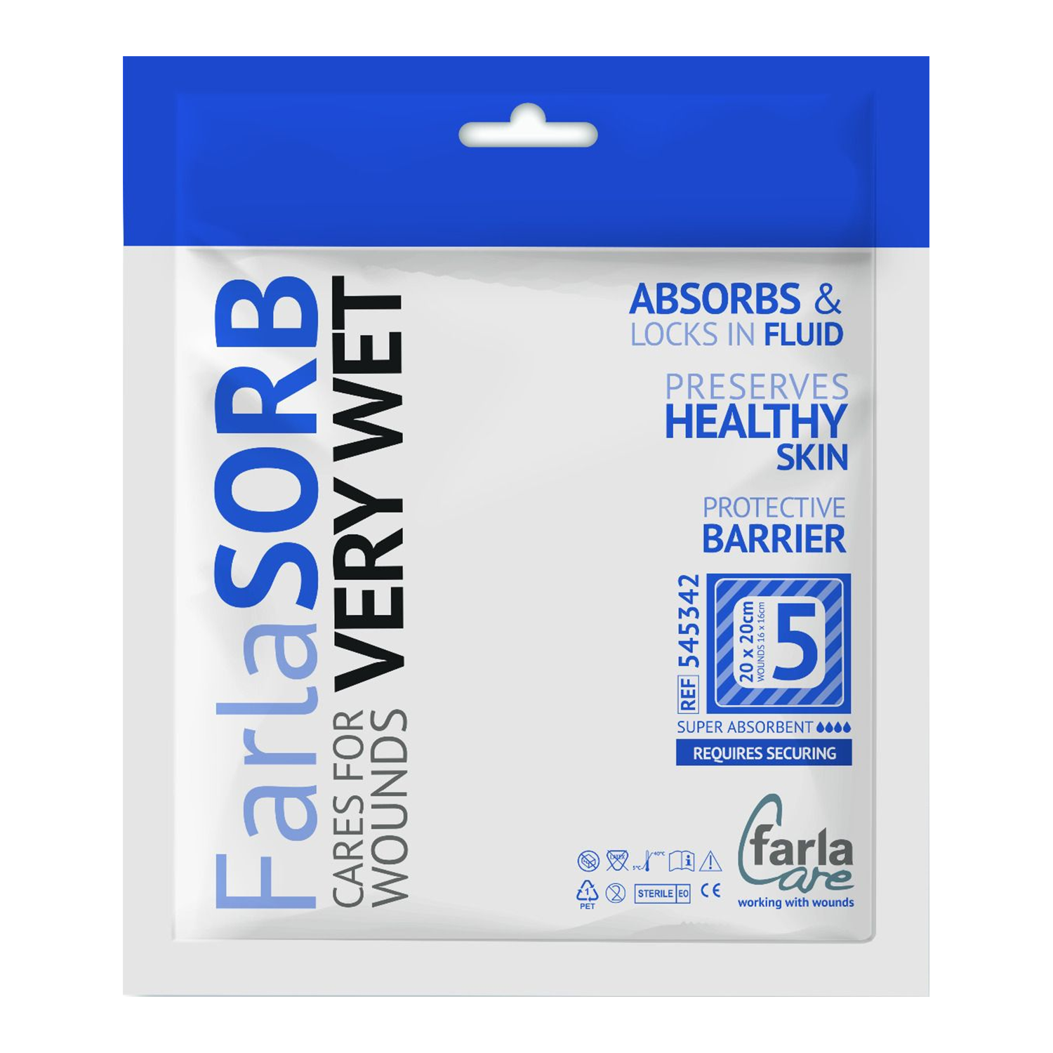 FarlaSORB Super Absorbent | 20 x 20cm | Pack of 5