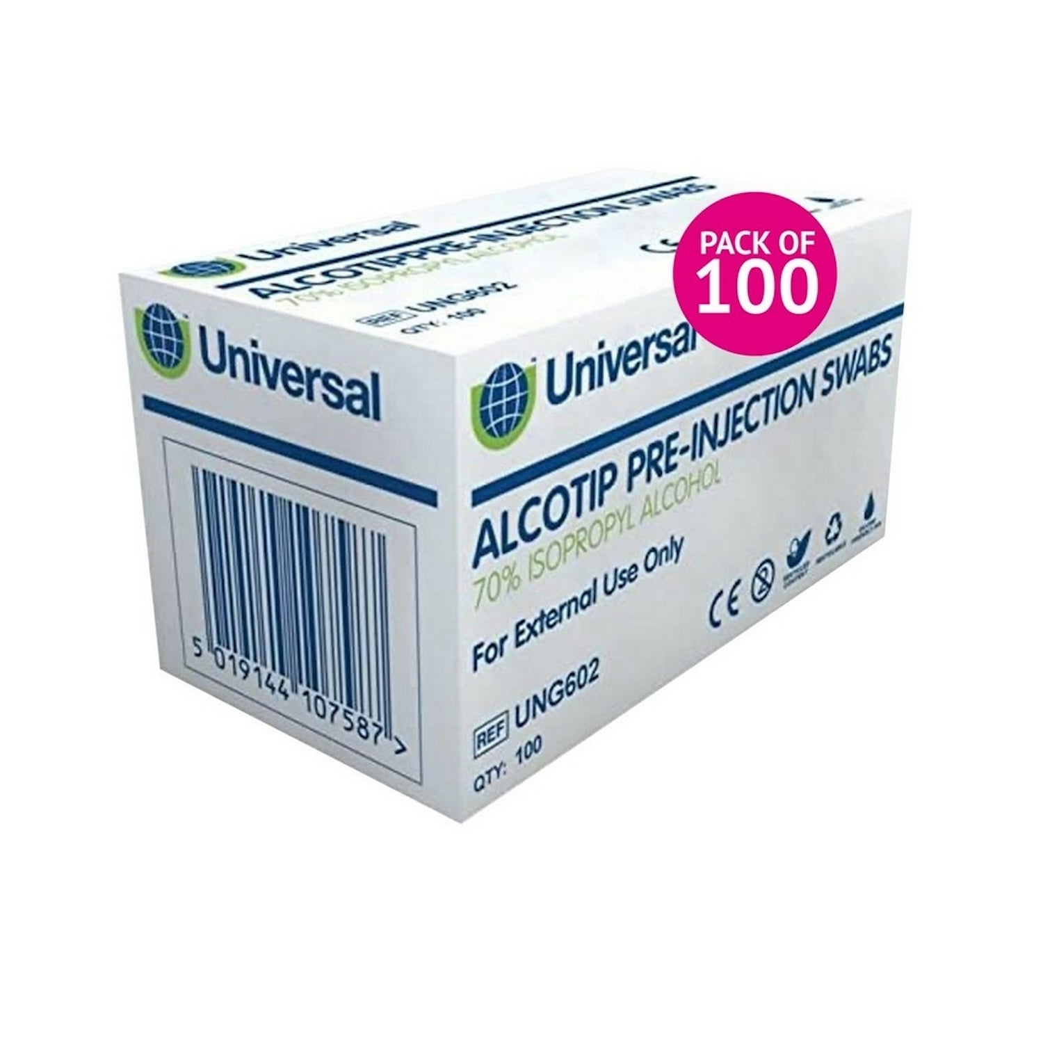 PDI Alcotip Swab 3 x 3cm 70% Alcohol | Pack of 100 (1)