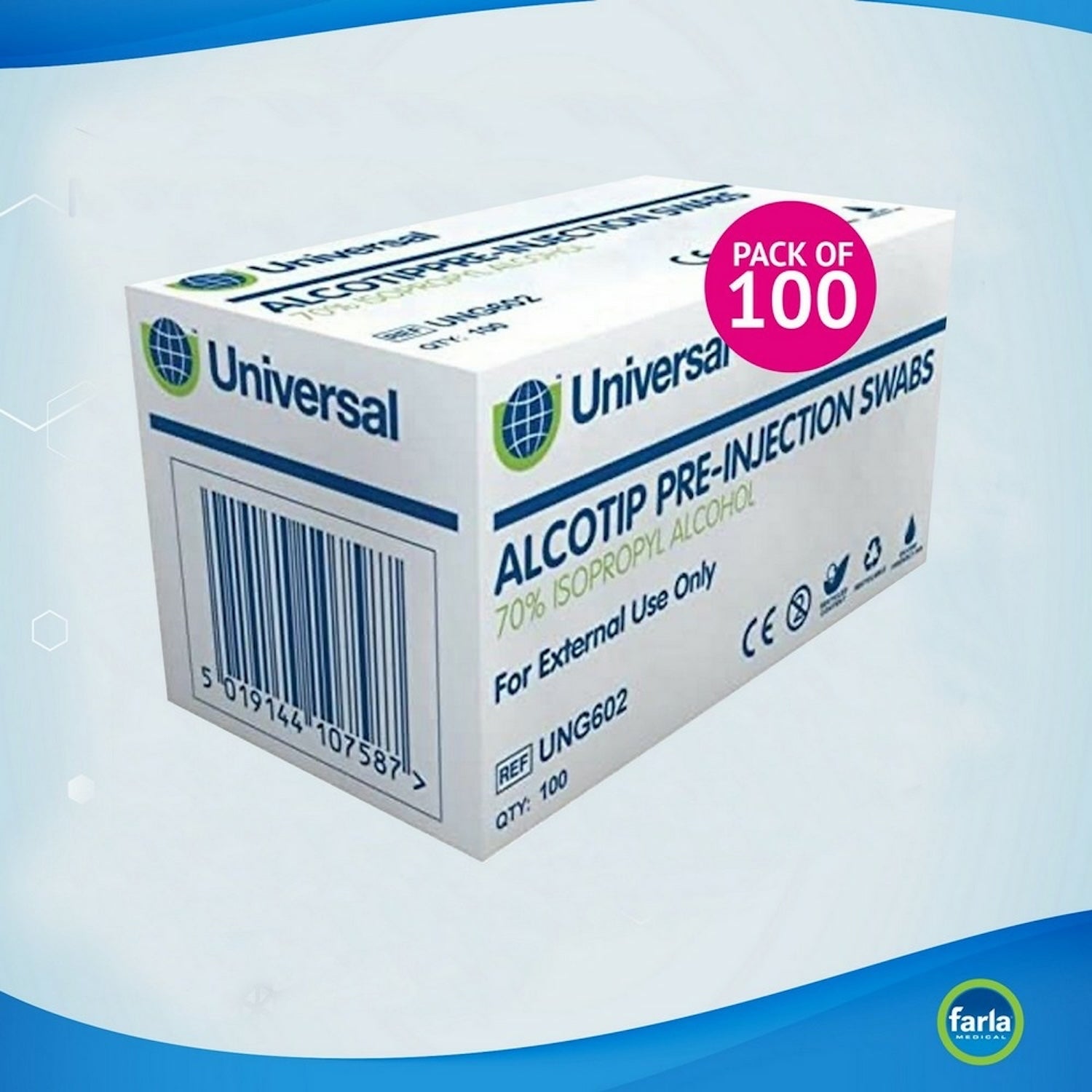 PDI Alcotip Swab 3 x 3cm 70% Alcohol | Pack of 100 (2)