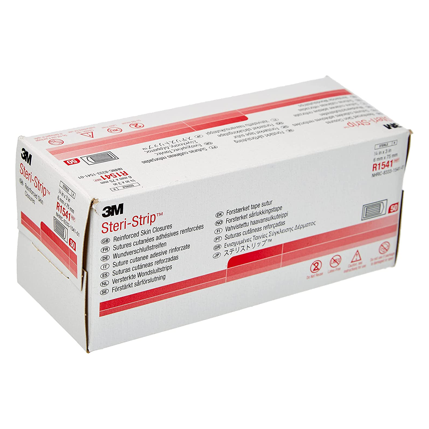 3M Steri-Strip Reinforced Adhesive Skin Closures | 6 x 75mm | Pack of 50