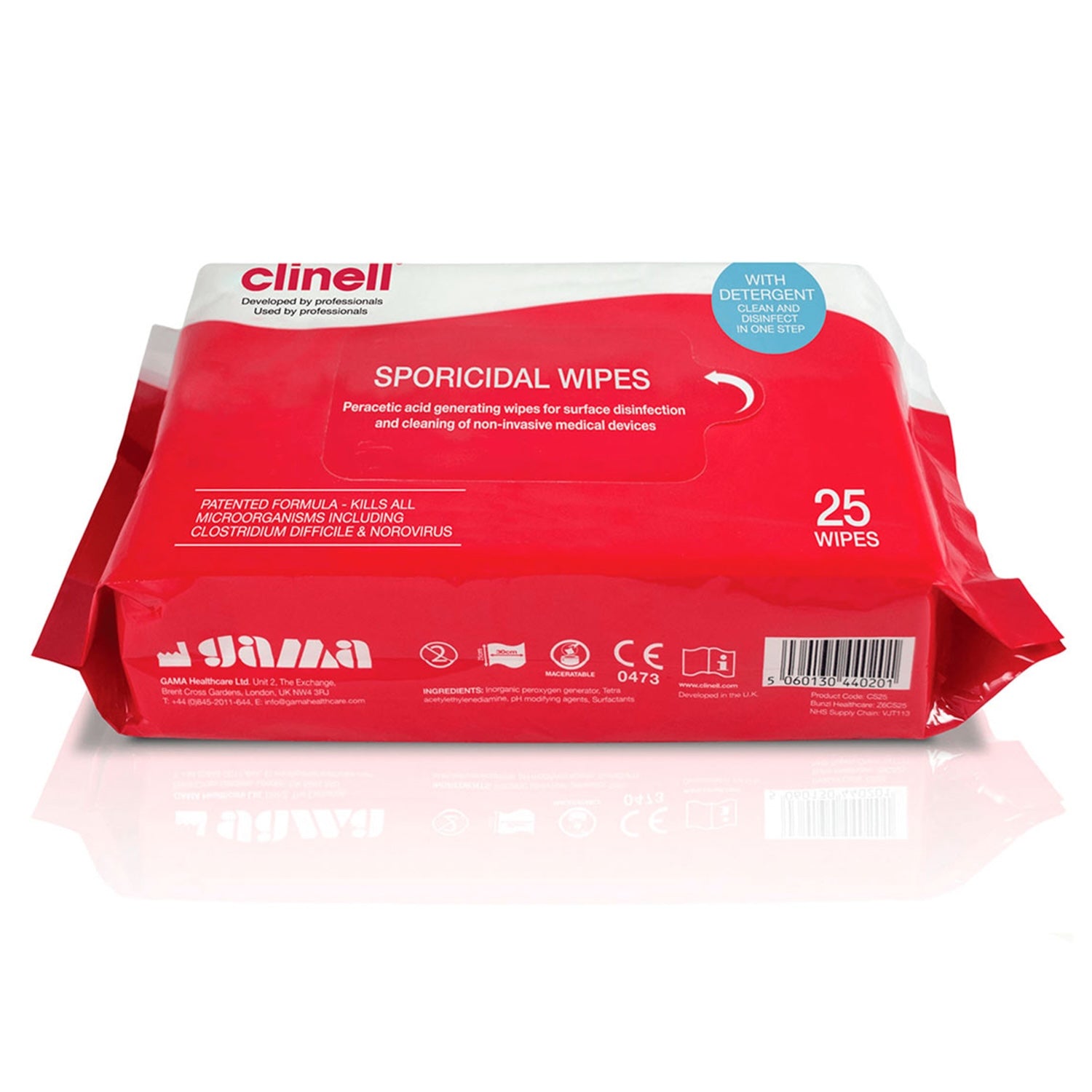 Clinell Sporicidal Wipes - 25 Wipes Pack - ARASCA Medical Equipment