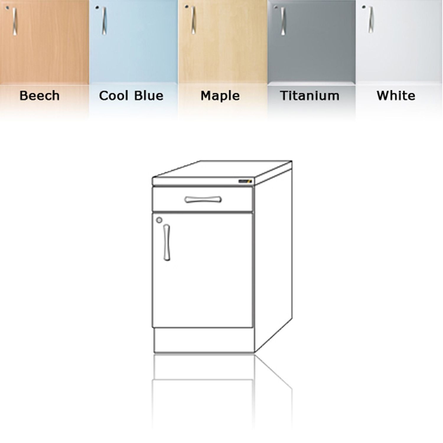 Sunflower Drawerline Cabinet | 50cm & Sunflower 50cm Drawerline Cabinet in Beech (B)