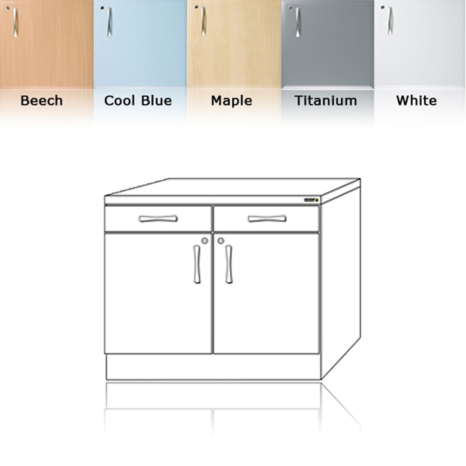 Sunflower Drawerline Cabinet | 100cm & Sunflower 100cm Drawerline Cabinet in Beech (B)