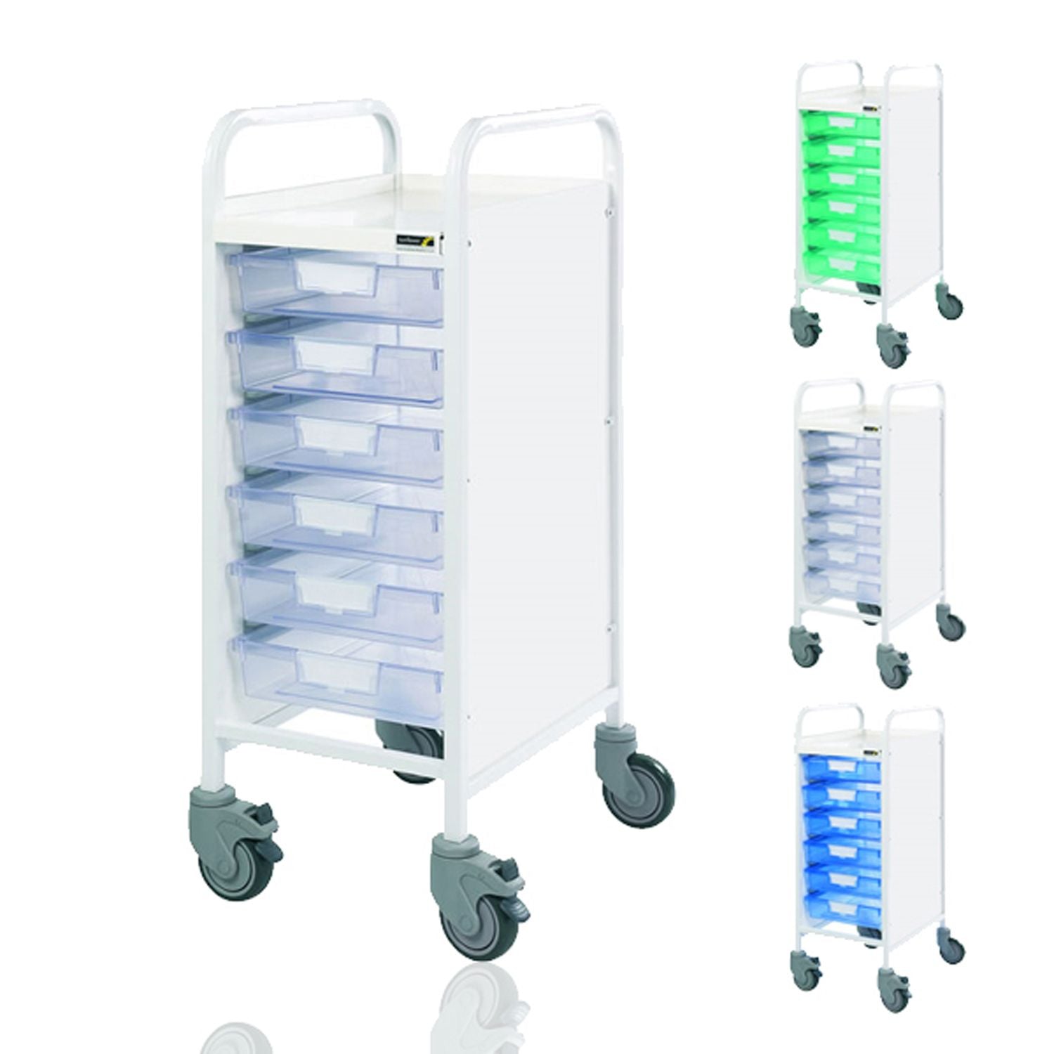 Vista 30 Trolley- 6 Green Single Depth Tray