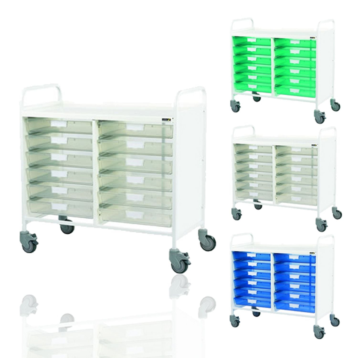 Sunflower VISTA 100 Trolley - Twelve Single Trays in Green