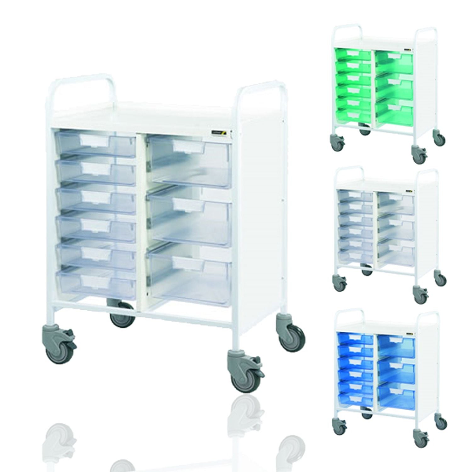 Sunflower Vista 60 Trolley | 6 Single Trays & 3 Double Depth Trays | Green