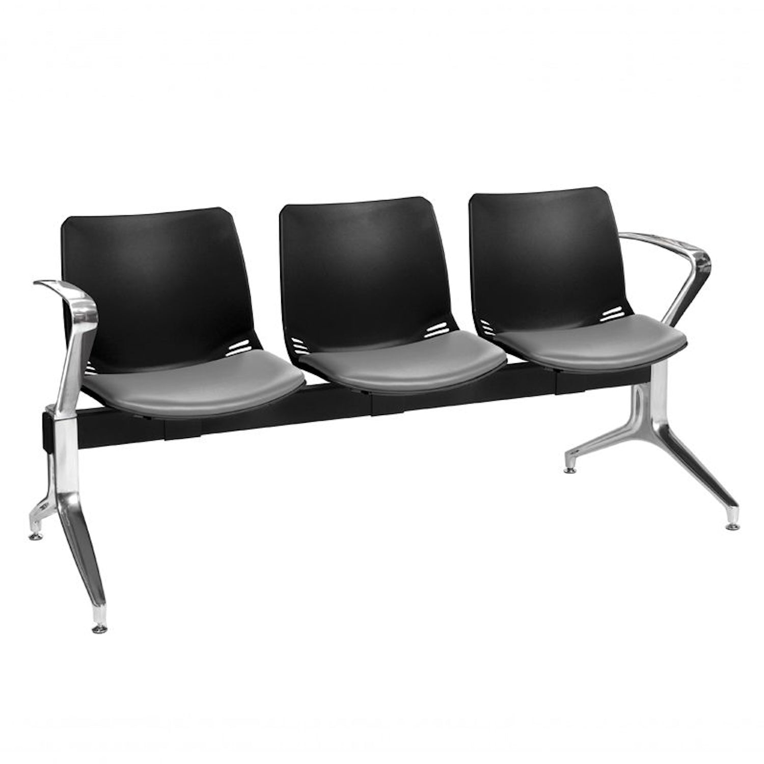Neptune Visitor 3 Seat | Vinyl Upholstered, Grey Seat Pad