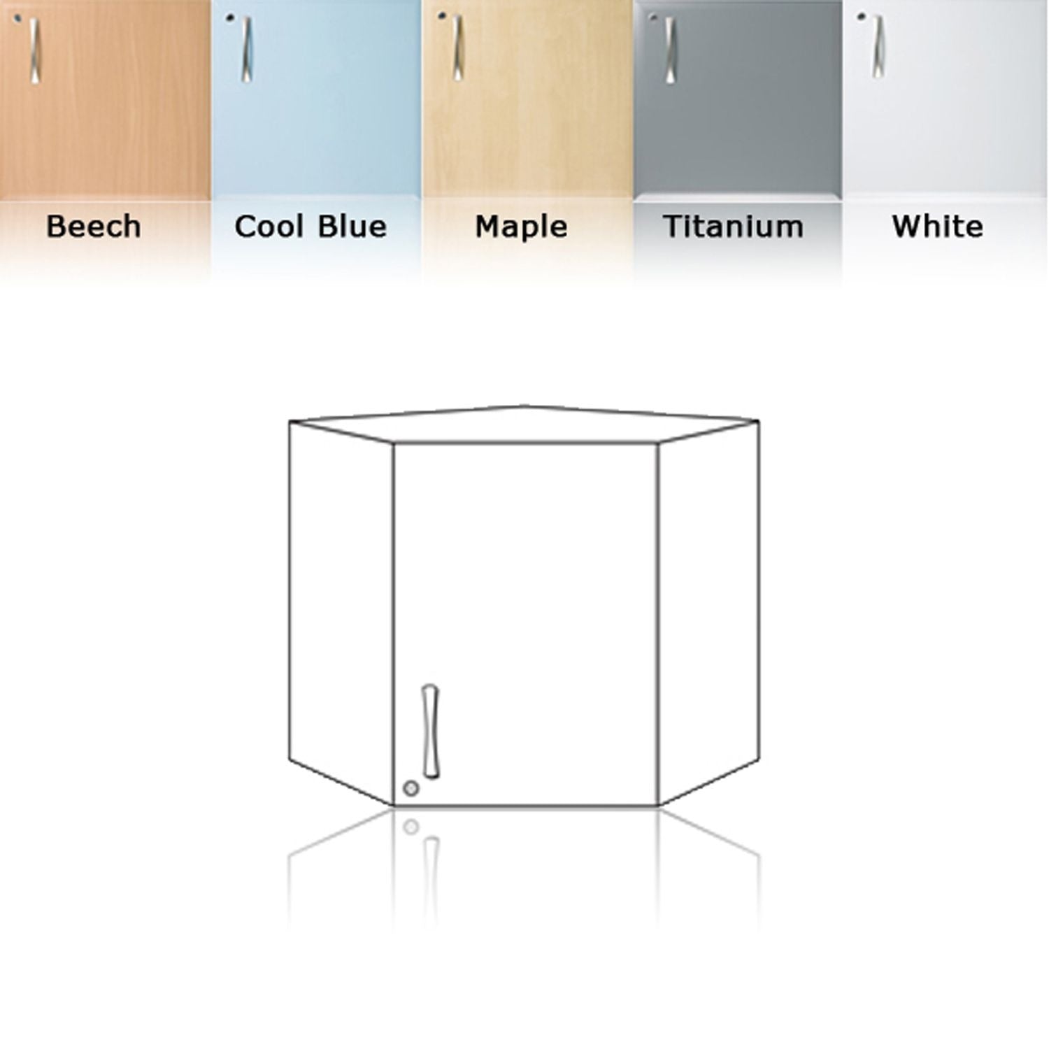 Sunflower Corner Wall Cabinet | 605mm & Sunflower Corner Wall Cabinet | 605mm | Beech