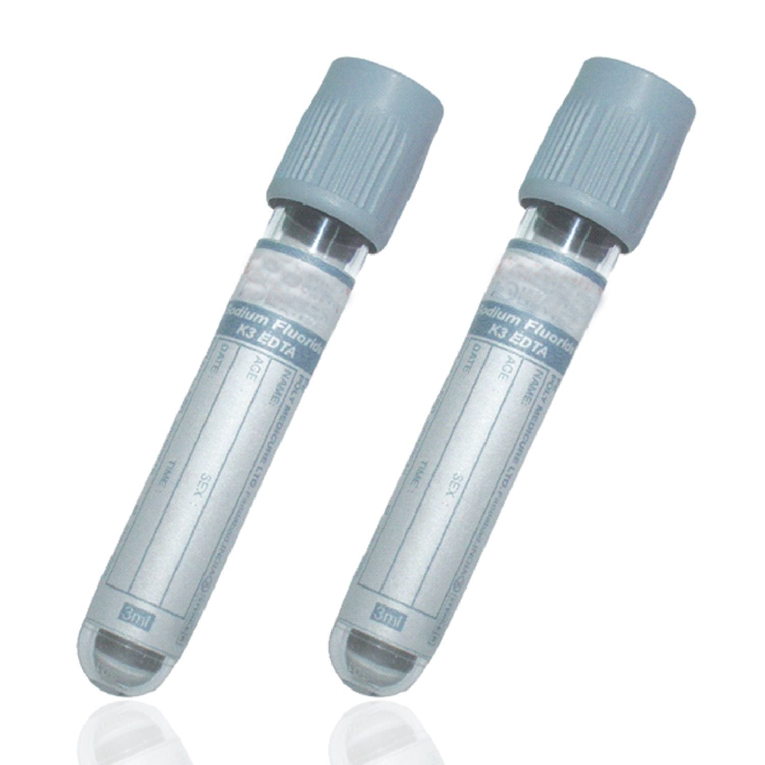 BD Vacutainer Plastic Tubes with Grey Hemogard Closure | 4 Flouride/EDTA, 13 x 75mm | Pack of 1000
